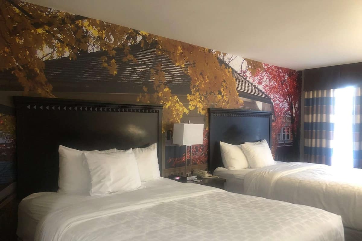 Standard Room, 2 Queen Beds, Non Smoking, Refrigerator & Microwave | Desk, laptop workspace, iron/ironing board, rollaway beds
