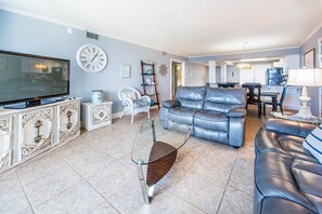 Condo, Multiple Beds (Shoreline Towers 3073) | Living area | TV - Shoreline Towers 3073 (Destin)