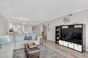 Condo, Multiple Beds (Shoreline Towers 1114) | Living area | TV - Shoreline Towers 1114 (Destin)