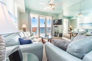 Condo, Multiple Beds (Sea Dunes 603) | Living area | TV