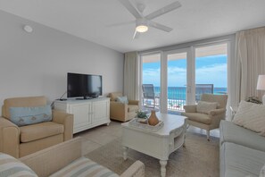 Condo, Multiple Beds (Sea Dunes 304) | Living area | TV