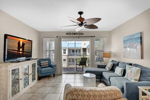 Condo, 1 King Bed (Poolside Villas #302- Harry's Beach H) | Living area | TV - Poolside Villas #302- Harry's Beach House (Destin)
