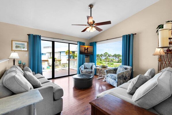 Townhome, Multiple Beds (Beach Side- Harbor View) | Living area | TV