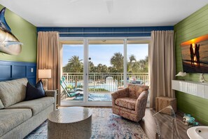 Condo, 1 Queen Bed with Sofa bed (Sterling Shores 215) | Living area | TV