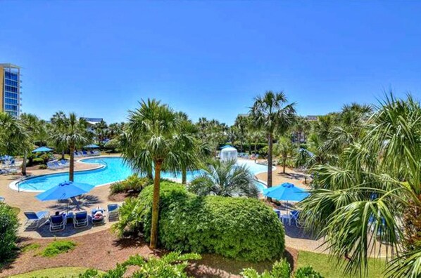Condo, 1 cama Queen size y sofá cama (Sterling Shores 215) | Alberca | Alberca al aire libre y alberca climatizada