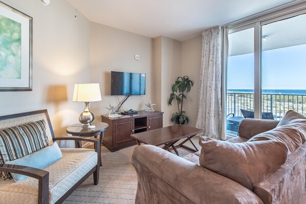 Condo, Multiple Beds (Palms Resort #11002 Full 2 Bedroom) | Living area | TV - Palms Resort #11002 Full 2 Bedroom (Destin)