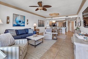 Condo, Multiple Beds (Eden West 504) | Living area | TV - Eden West 504 (Pensacola)