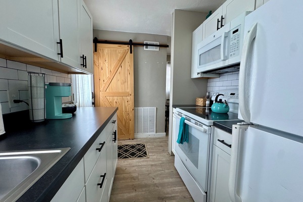 Kühlschrank, Mikrowelle, Ofen, Herdplatte