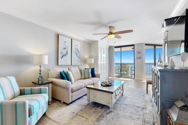 Condo, 1 King Bed (Phoenix VII 1002) | Living area | TV - Phoenix VII 1002 (Orange Beach)