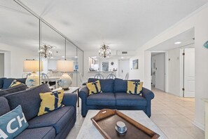 Condo, 1 King Bed with Sofa bed (Perdido Sun 408) | Living area | TV