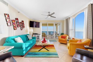 Condo, Multiple Beds (Beach Colony West 9D) | Living area | TV - Beach Colony West 9D (Pensacola)