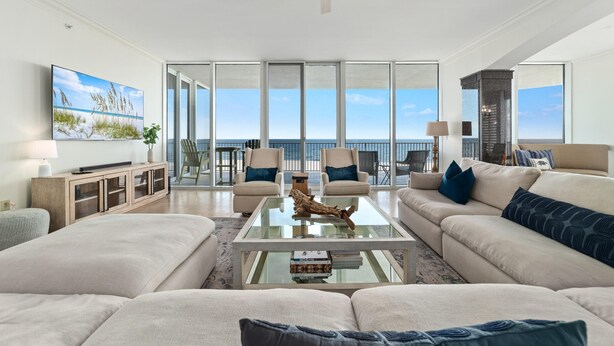 Leilighet, flere senger (Mediterranean West 302) | Oppholdsområde | TV