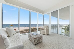 Condo, Multiple Beds (Mediterranean West 302) | Living area | TV - Mediterranean West 302 (Pensacola)