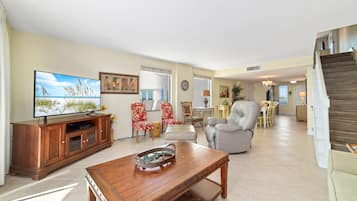 Condo, Multiple Beds (Perdido Towers East 106) | Living area | TV