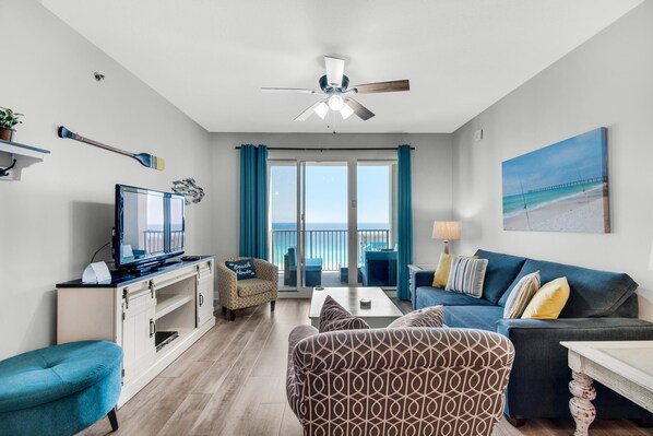 Condo, Multiple Beds (Ariel Dunes I 1609) | Living area | TV - Ariel Dunes I 1609 (Miramar Beach)
