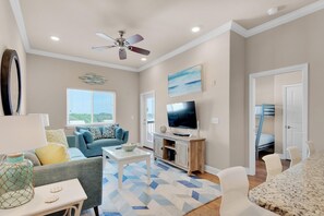 Condo, 1 King Bed with Sofa bed (Alerio E402- Just Beachy) | Living area
