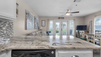 Condo, 1 Queen Bed with Sofa bed (Grand Caribbean West 111- Just Beach ) | Private kitchen | Oven, toaster