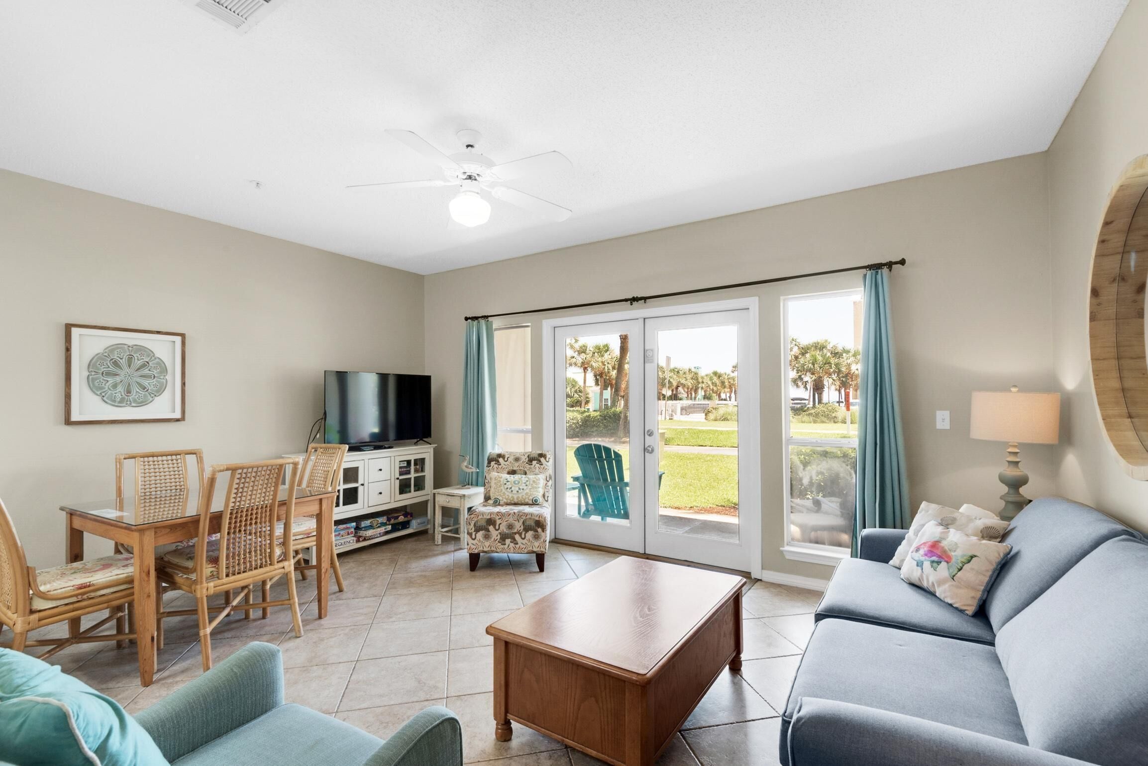 Condo, 1 King Bed with Sofa bed (Caribbean Dunes 115 -The Perfect Plac) | Living area | TV