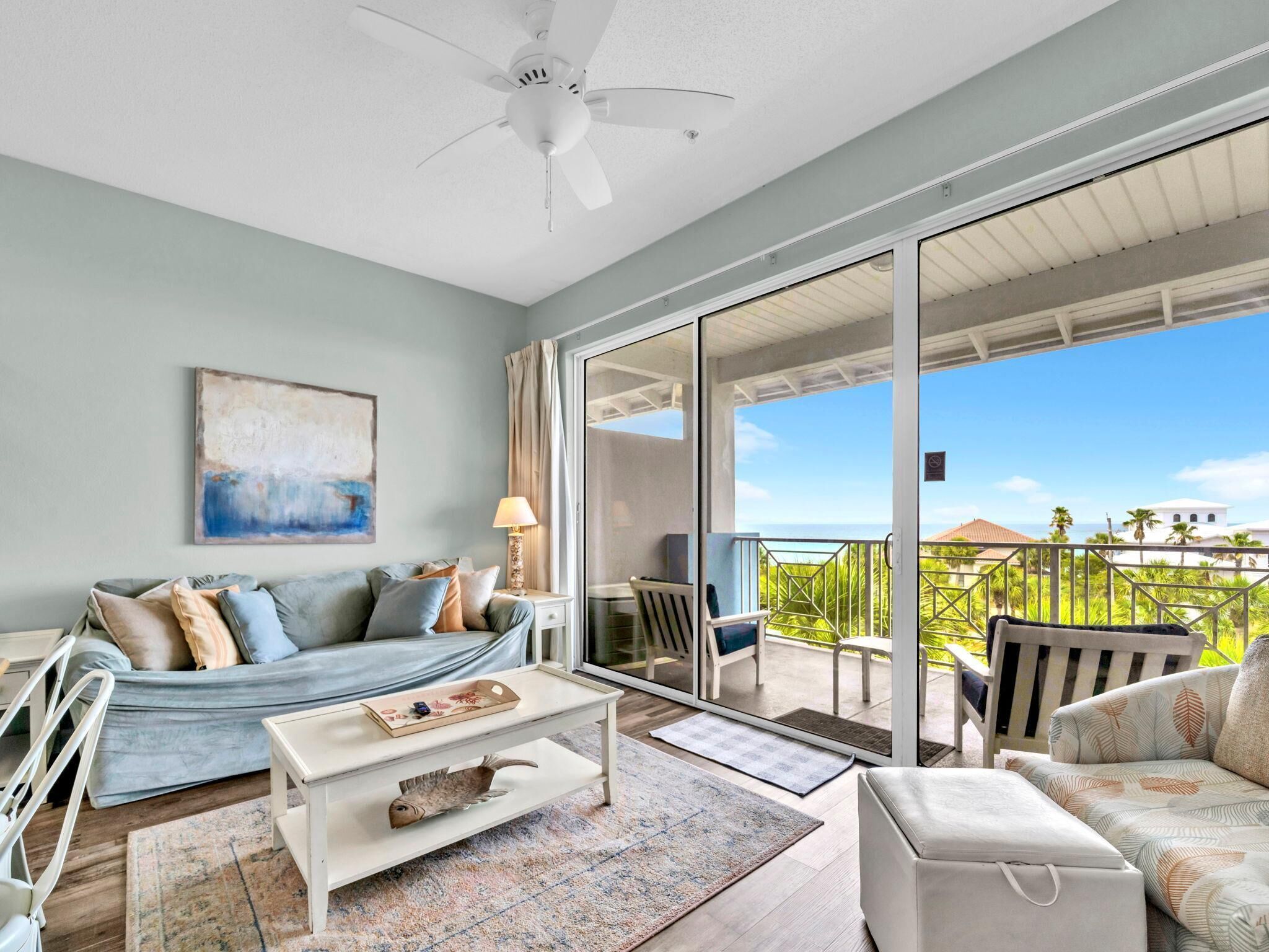 公寓客房, 1 張特大雙人床和 1 張沙發床 (Gulf Place Cabanas 410- Gulf Place Ge) | 起居區 | 電視