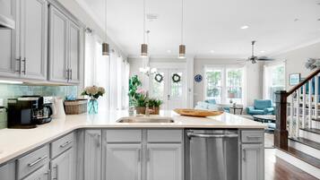 House, Multiple Beds (Beachful Bliss) | Private kitchen | Oven, toaster