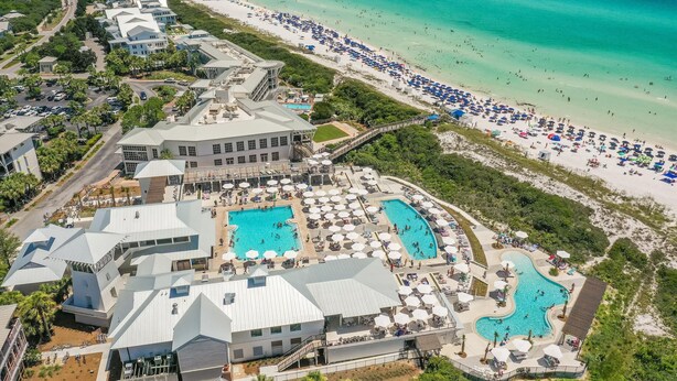 A resort with multiple swimming pools, beach access, and a variety of buildings. - The Retreat 1848 (Santa Rosa Beach)