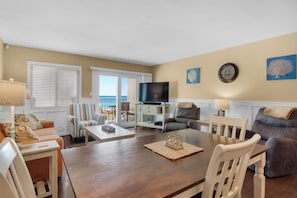Condo, 1 King Bed with Sofa bed (Holiday Surf and Racquet Club 412) | Living area | TV - Holiday Surf and Racquet Club 412 (Destin)