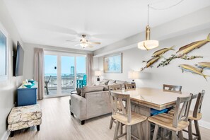 Condo, Multiple Beds (Calypso 3-807) | Living area | TV - Calypso 3-807 (Panama City Beach)