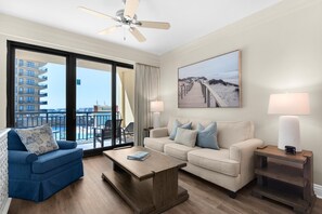 Condo, Multiple Beds (Emerald Grande W223) | Living area | TV - Emerald Grande W223 (Destin)