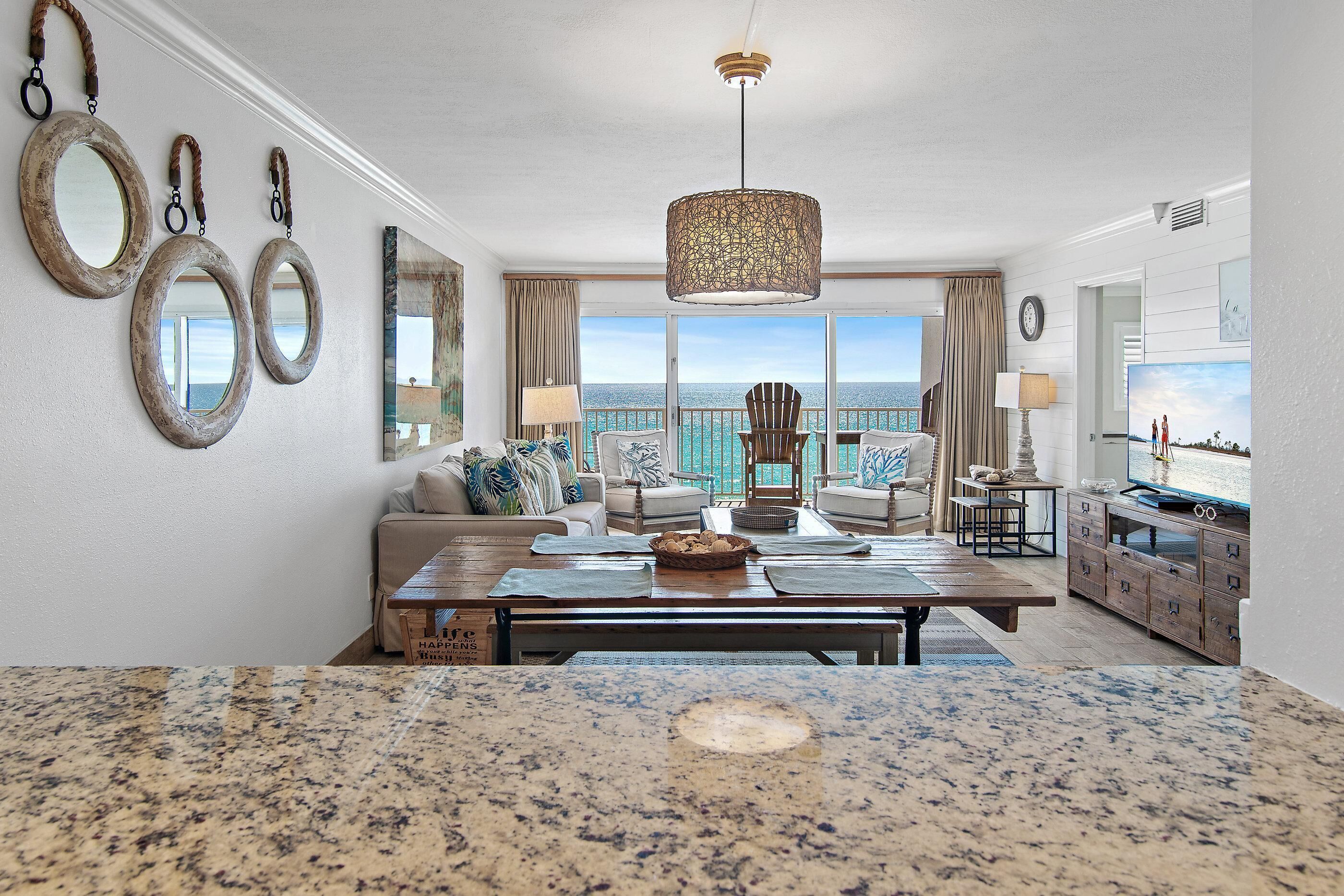 Condo, Multiple Beds (Beach House 603D- Rest Ashore) | Living area | TV