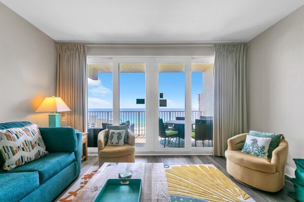 Condo, Multiple Beds (Laketown Wharf 1627) | Living area | TV - Laketown Wharf 1627 (Panama City Beach)