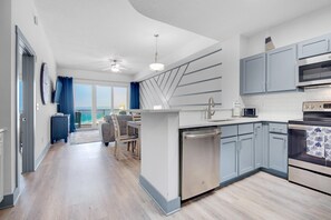 Condo, Multiple Beds (Calypso 3-2307) | Private kitchen | Oven, toaster - Calypso 3-2307 (Panama City Beach)