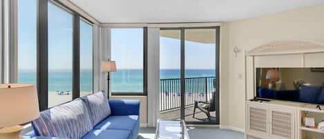 Condo, 1 King Bed with Sofa bed (Sunbird 508E) | Living area | TV