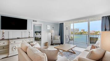 Condo, Multiple Beds (Dolphin Point 404C) | Living area | TV