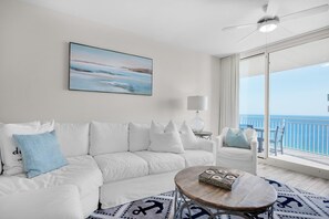 Condo, Multiple Beds (Aqua Resort 2103) | Living area | TV - Aqua Resort 2103 (Panama City Beach)