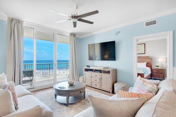 Condo, Multiple Beds (Azure #407) | Living area | TV