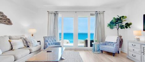 Condo, 1 King Bed with Sofa bed (Laketown Wharf 1714) | Living area | TV