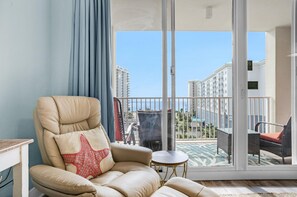 Bloc d'apartaments, 1 llit de matrimoni i sofà llit (Ariel Dunes I 606) | Sala d'estar | Televisor 