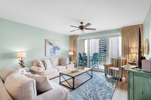 Condo, Multiple Beds (Sterling Shores 502) | Living area | TV