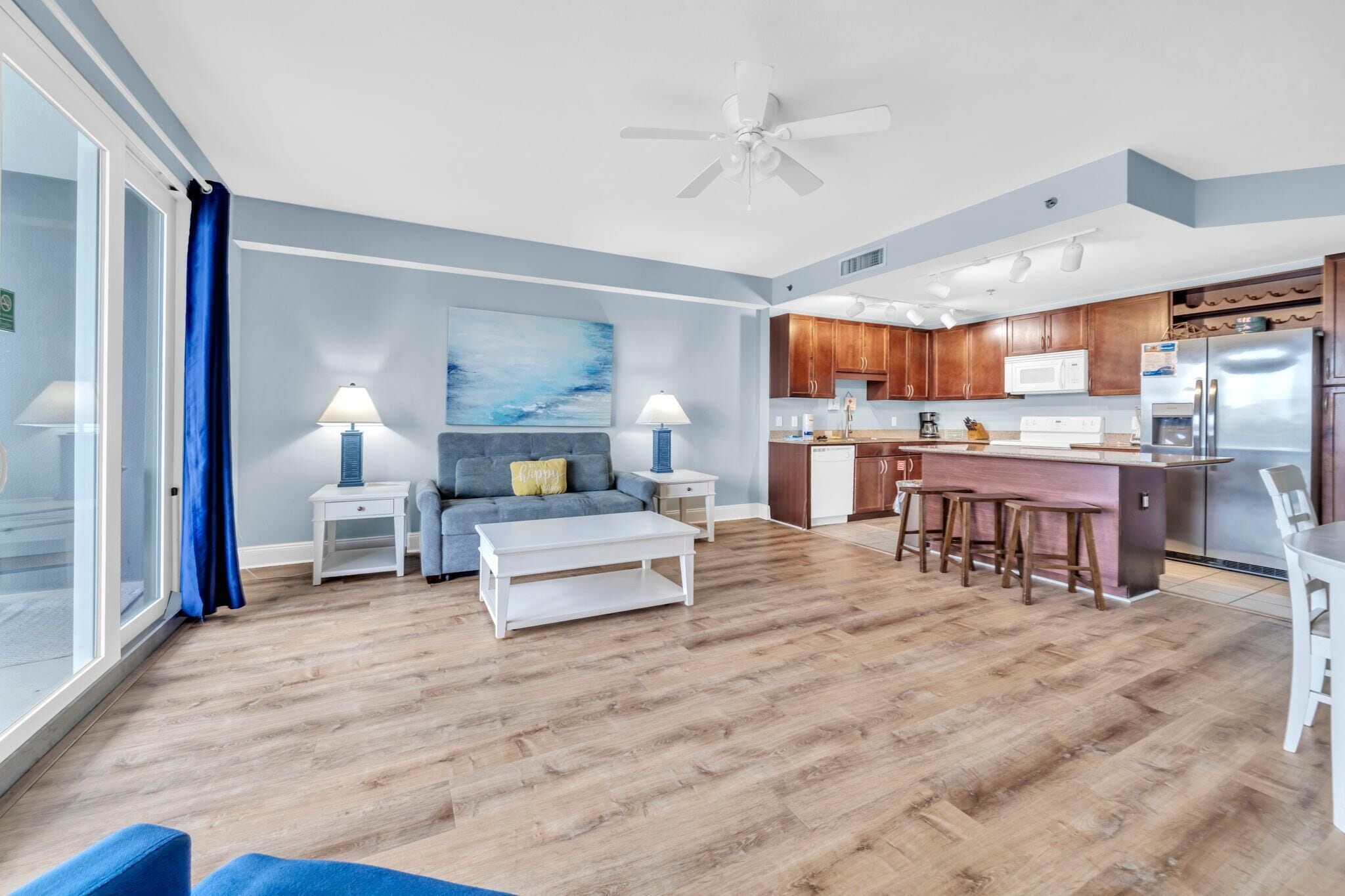 Condo, 1 King Bed with Sofa bed (Laketown Wharf 116) | Living area | TV