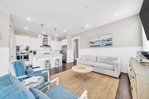 Ferienhaus, Mehrere Betten (Bluegrass by the Sea) | Wohnbereich