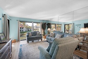 Condo, Multiple Beds (Edgewater Golf Villa 2110) | Living area | TV - Edgewater Golf Villa 2110 (Panama City Beach)