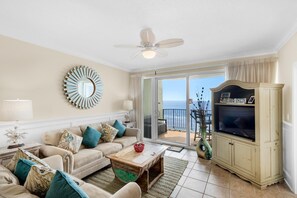 Condo, Multiple Beds (Boardwalk 508) | Living area | TV - Boardwalk 508 (Panama City Beach)