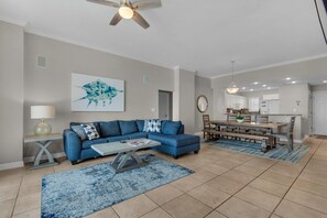Condo, Multiple Beds (Leeward Key 1201) | Living area | TV - Leeward Key 1201 (Miramar Beach)