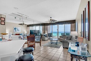 Condo, Multiple Beds (Sterling Sands 208) | Living area | TV - Sterling Sands 208 (Destin)