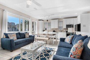 House, Multiple Beds (Destiny Beach Villas #11A&B- Beach Oa) | Living area - Destiny Beach Villas #11a&b- Beach Oasis (Destin)