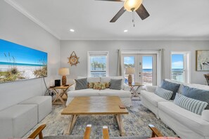 House, Multiple Beds (3 Generations Beach House) | Living area | TV - 3 Generations Beach House (Santa Rosa Beach)
