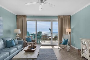 Condo, Multiple Beds (Sterling Shores 607) | Living area | TV - Sterling Shores 607 (Destin)