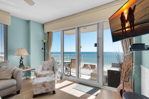 Condo, Multiple Beds (Leeward Key 806) | Living area | TV - Leeward Key 806 (Miramar Beach)