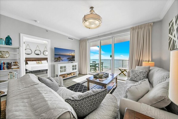 Condo, Multiple Beds (Twin Palms 1802) | Living area | TV - Twin Palms 1802 (Panama City Beach)