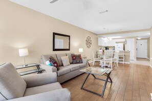 Condo, 1 Queen Bed with Sofa bed (Ciboney 2012) | Living area | TV - Ciboney 2012 (Miramar Beach)